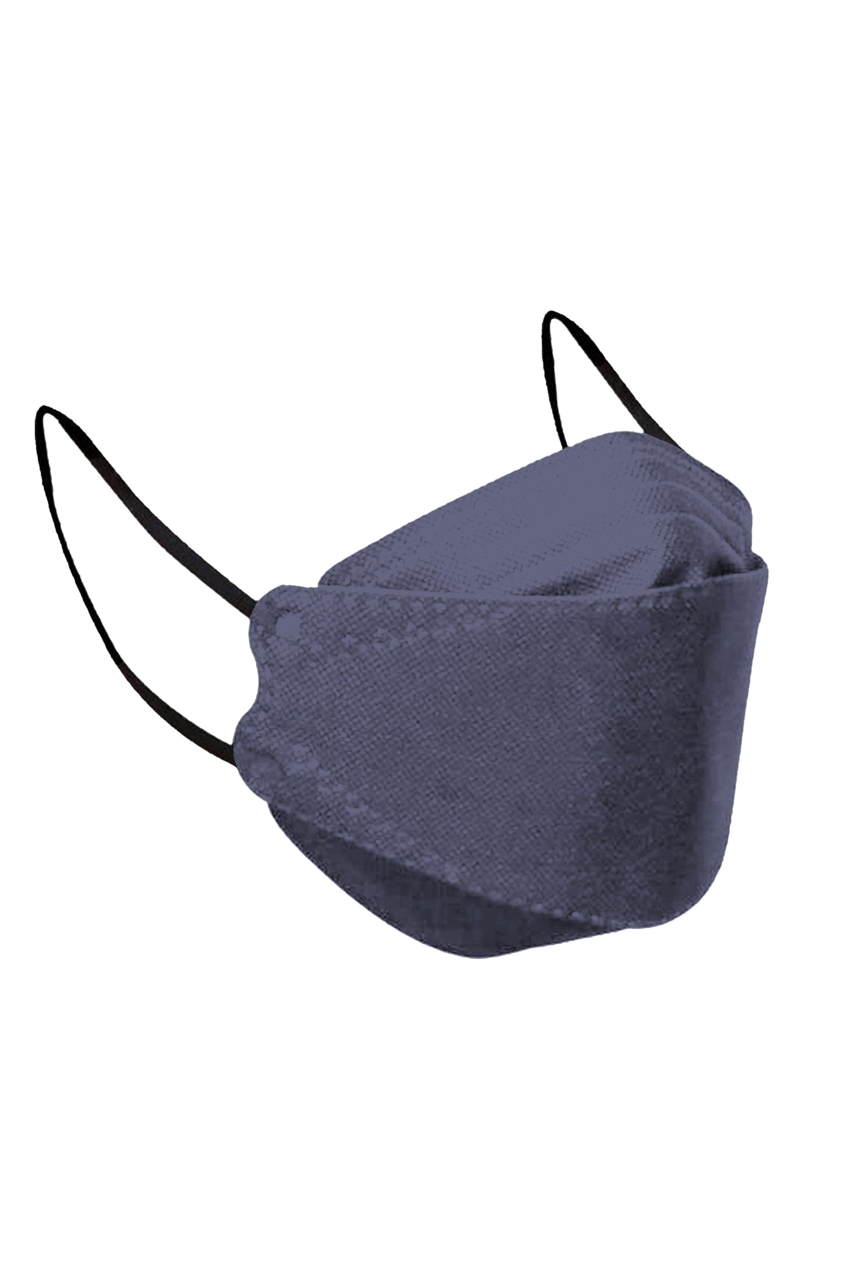 Stylish light blue KF94 face mask, with soft black ear loops and high quality fabric. 