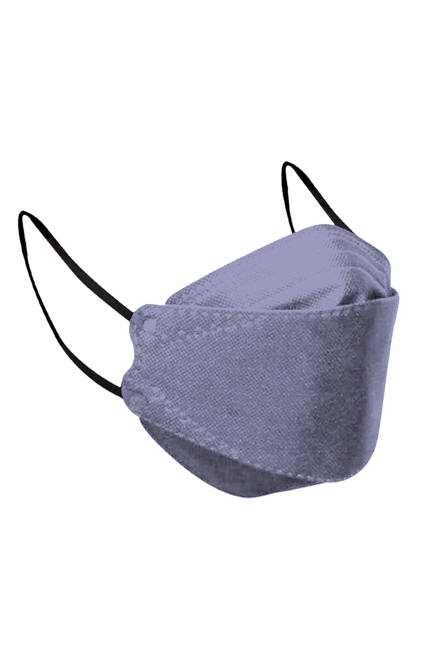 Stylish light purple KF94 face mask, with soft black ear loops and high quality fabric. 