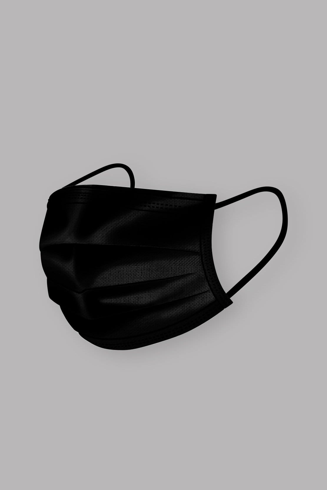 Stylish Black Pleated face mask, with soft black ear loops and high quality fabric. 