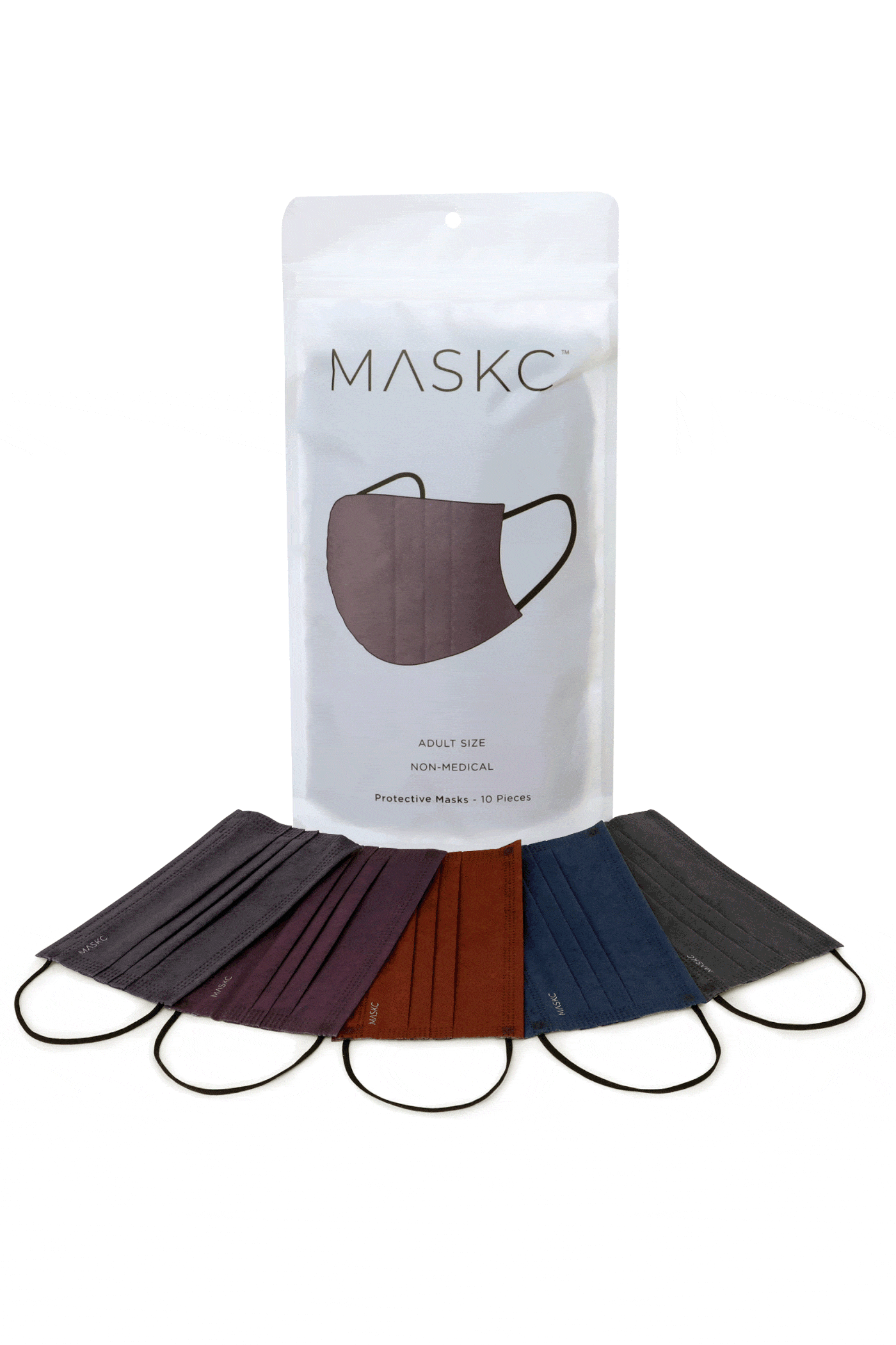 Pack of Jewel Toned Variety face masks. Each pack contains stylish high quality face masks. 