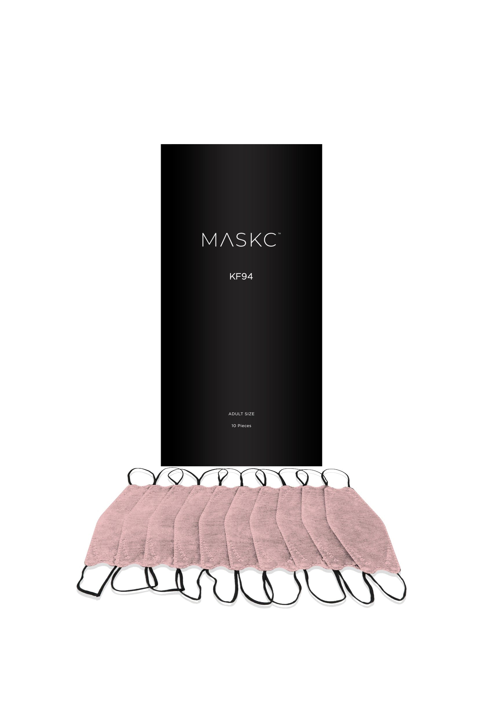 Pack of light pink KF94 face masks. Each pack contains stylish high quality face masks. 