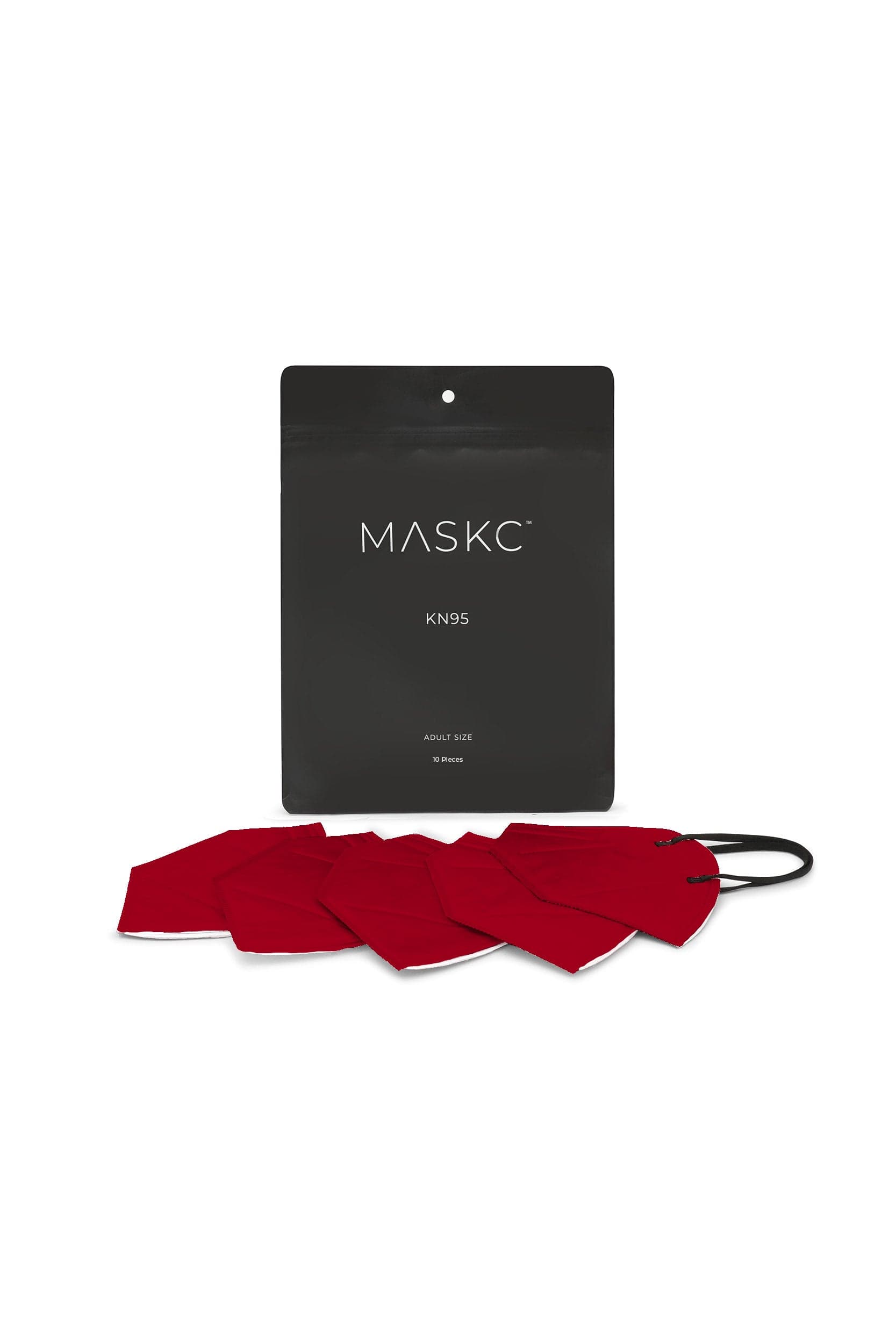 Pack of Bright Red KN95 face masks. Each pack contains stylish high quality face masks. 