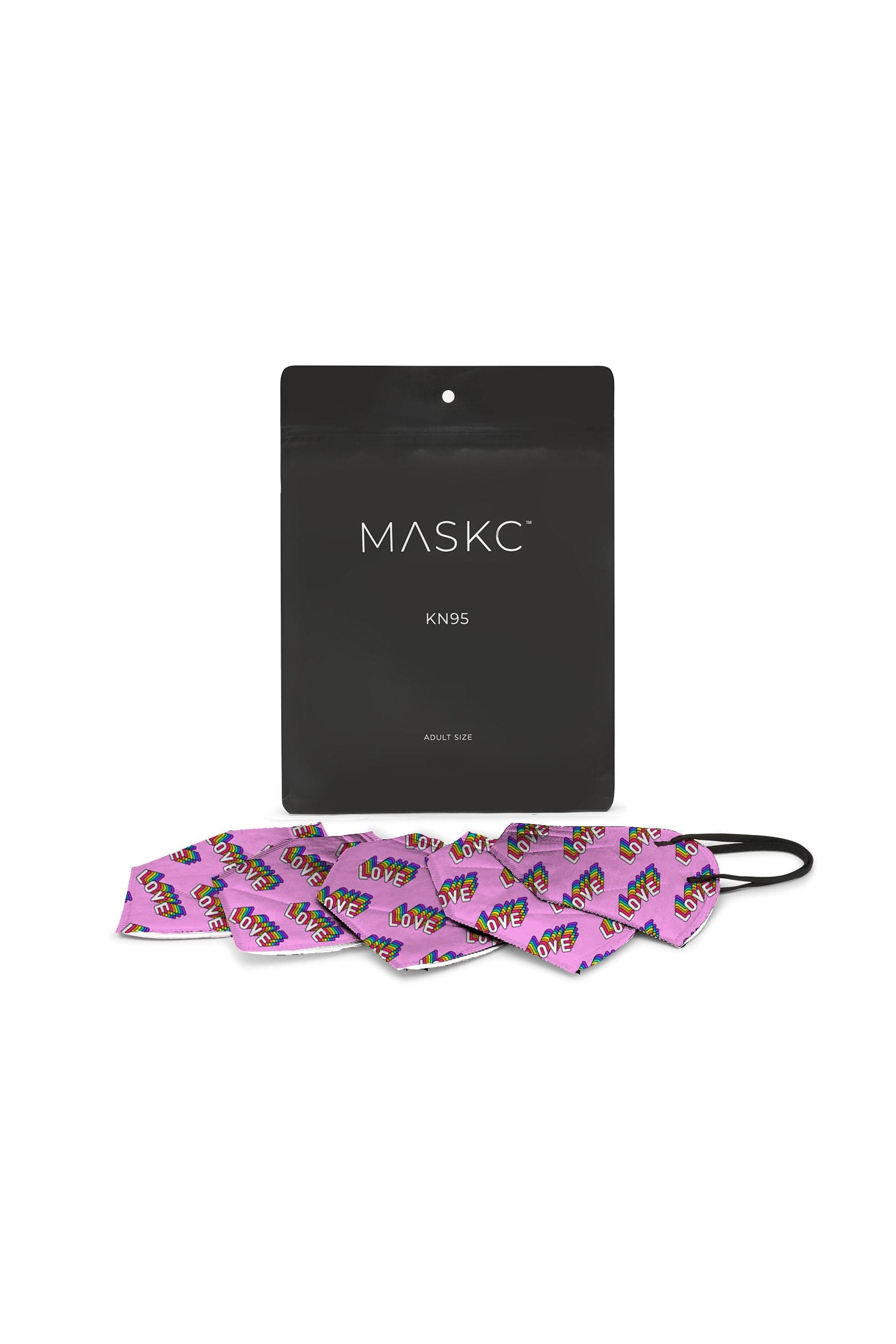 Pack of Rainbow Love KN95 face masks. Each pack contains stylish high quality face masks. 