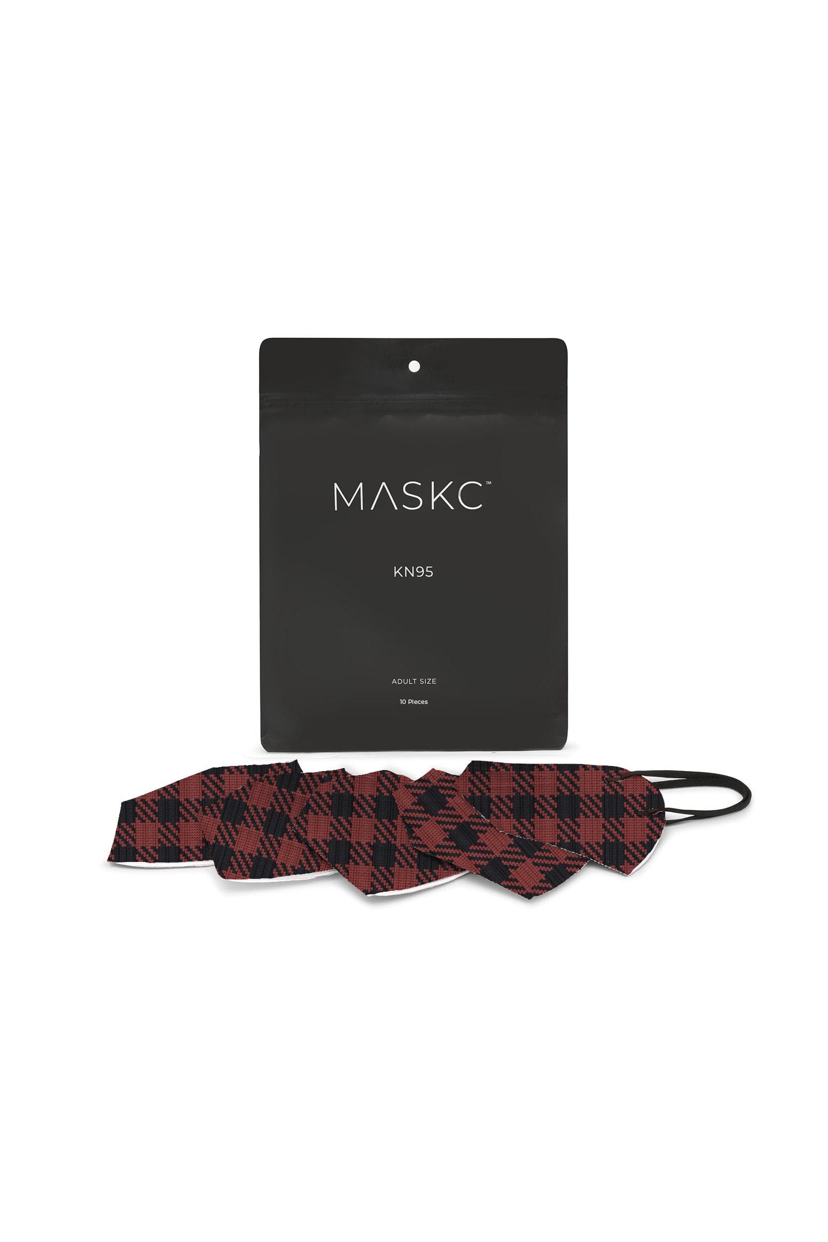 Pack of Red Plaid KN95 face masks. Each pack contains stylish high quality face masks. 