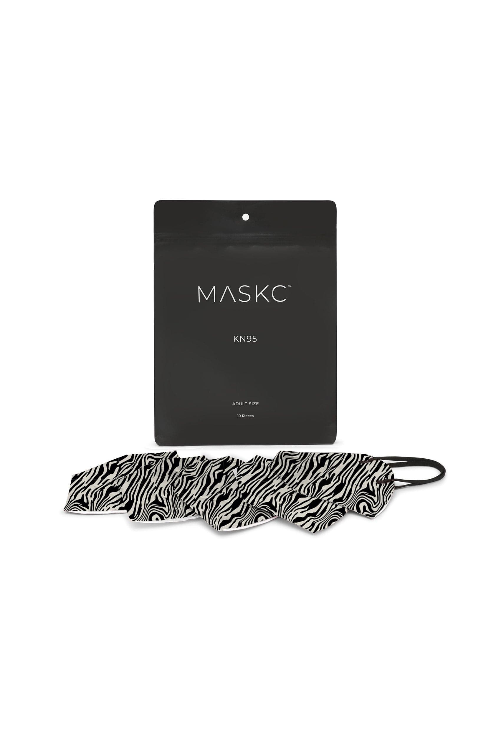 Pack of Zebra KN95 face masks. Each pack contains stylish high quality face masks. 