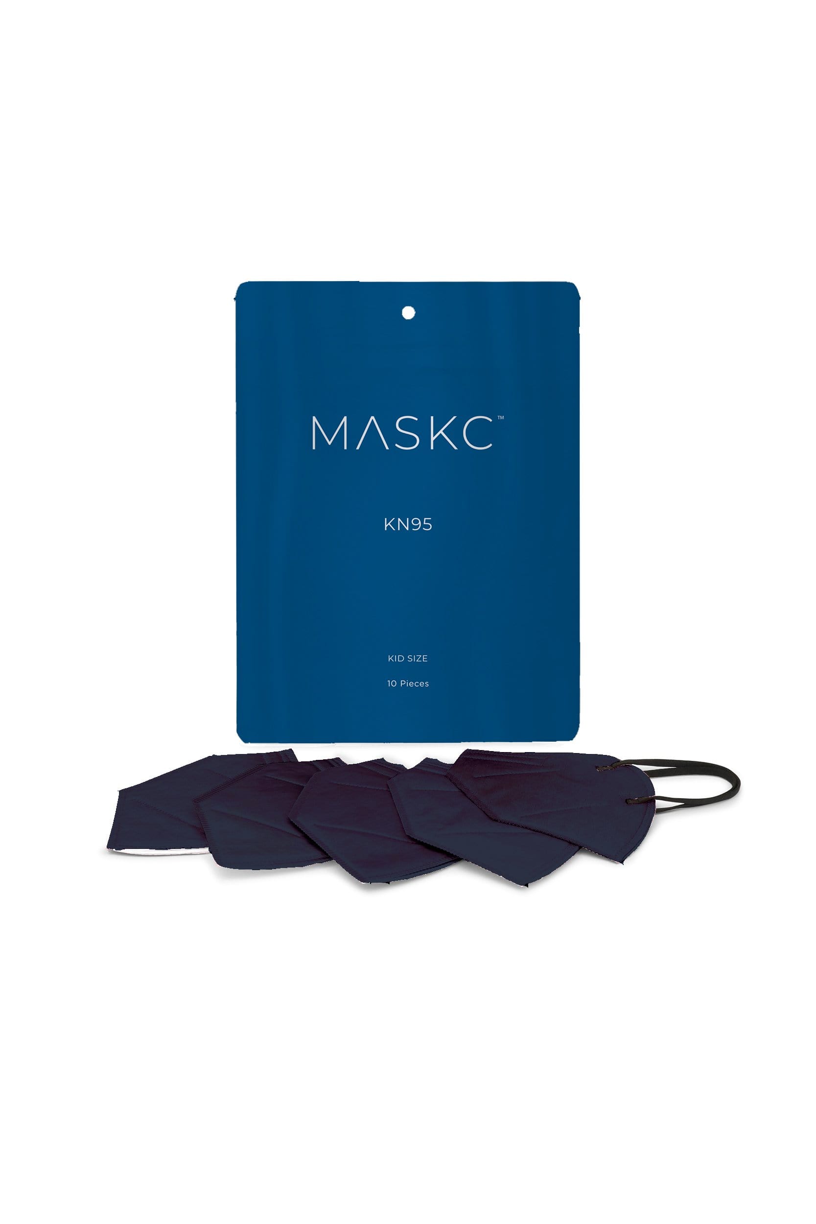 Pack of Kids Navy Blue KN95 face masks. Each pack contains stylish high quality face masks. 